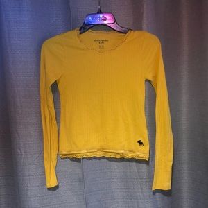 Abercrombie kids Mustard yellow long sleeve shirt